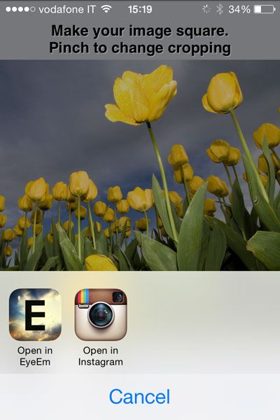 Condivisione delle immagini su Instagram