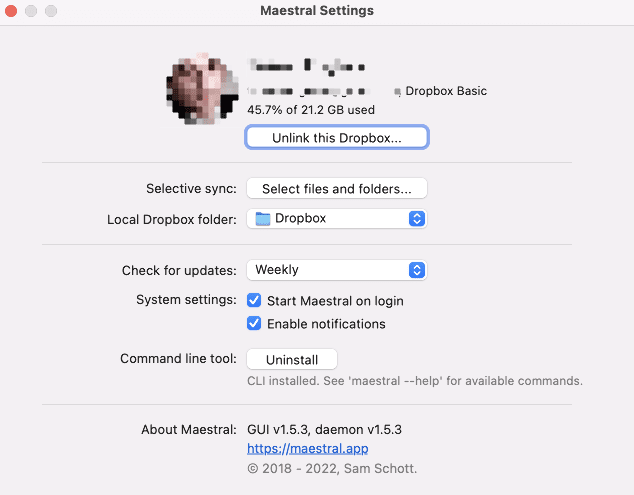 Maestral Dropbox client