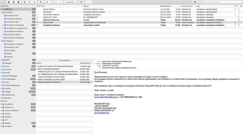 Interfaccia di MailMate
