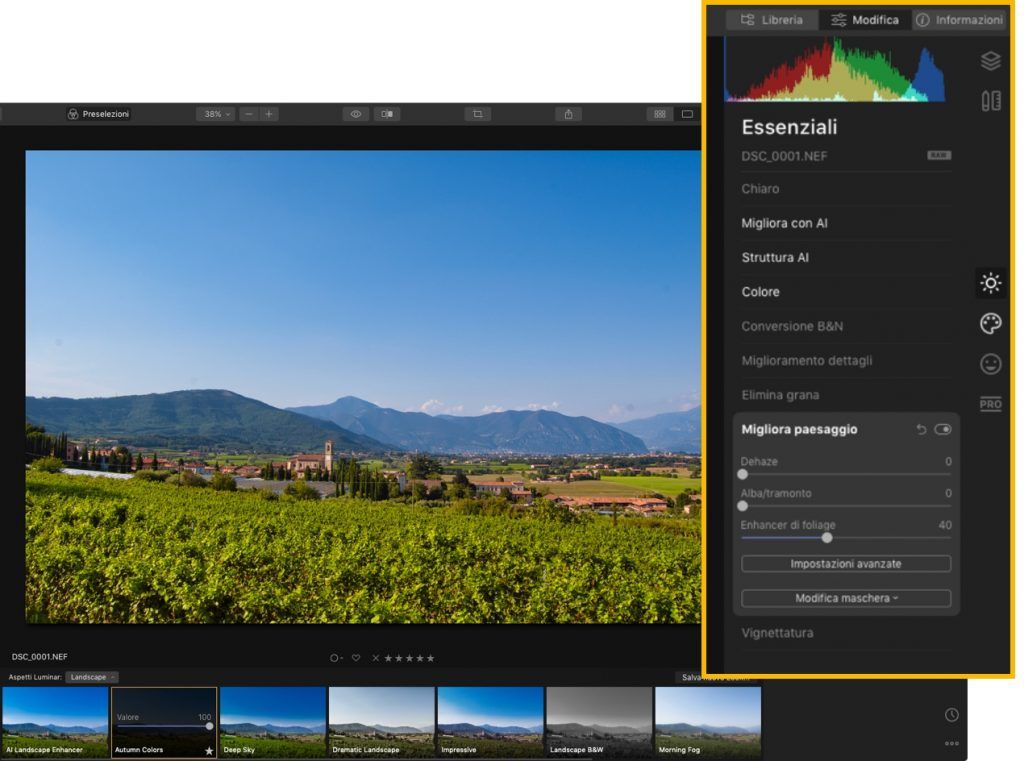 Modifica immagine con Luminar 4