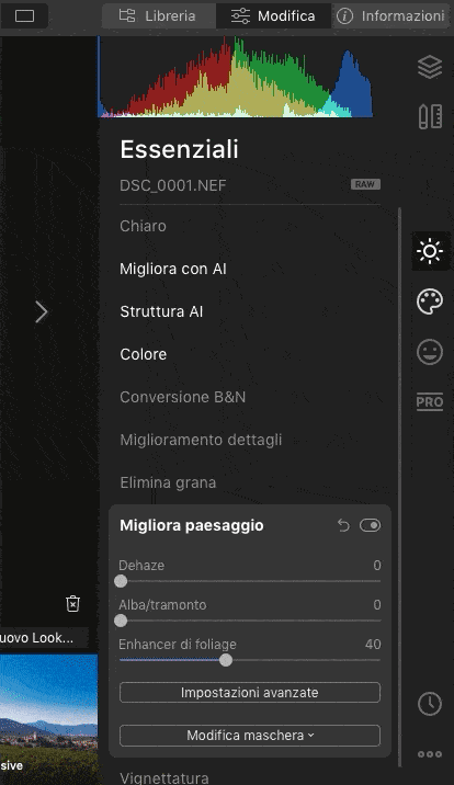 Funzioni di modifica immagine con Luminar